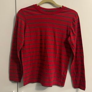 Unused red/gray striped long sleeve shirt for boys